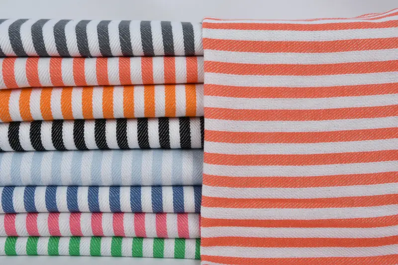 Turkish Tea Towel, Personalized Gift, Boyfriend Christmas Gift, First Wedding Anniversary Gift, Monogram Kitchen Towel, 40x18 Cotton Striped Towel - 1