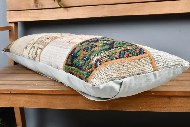 Pillow for Sofa, Home Decor Pillow, Turkish Pillow, Turkish Bench Cushion Cover, Accent Pillow Cover, Pillow Sham, 12x36 Beige Pillow Cover - 3