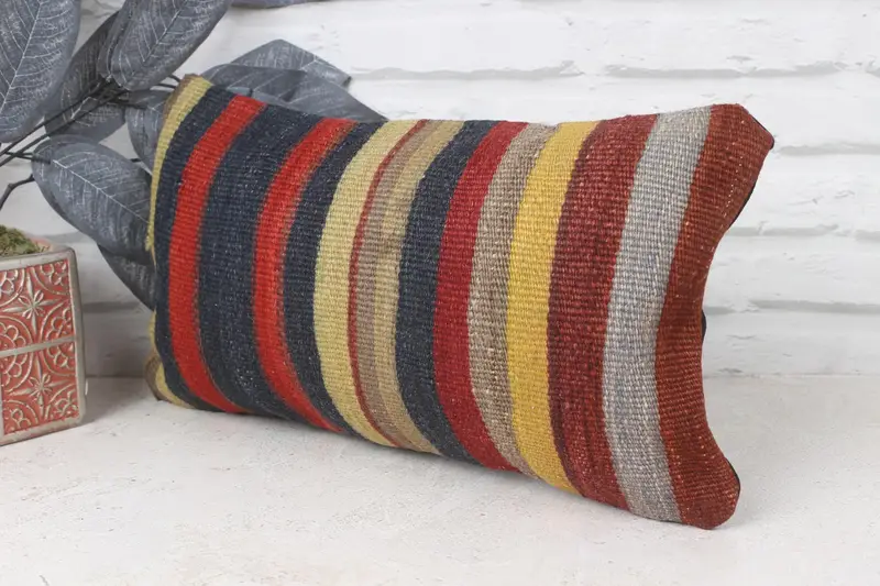 Gift Pillow, Pillow, Boho Pillow Sham Cover, Bolster Throw Cushion Case, Christmas Cushion, 8x16 Blue Cushion Cover, Boho Pillow - 3