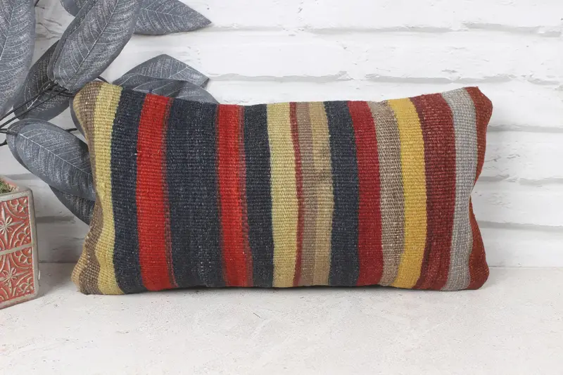 Gift Pillow, Pillow, Boho Pillow Sham Cover, Bolster Throw Cushion Case, Christmas Cushion, 8x16 Blue Cushion Cover, Boho Pillow - 1