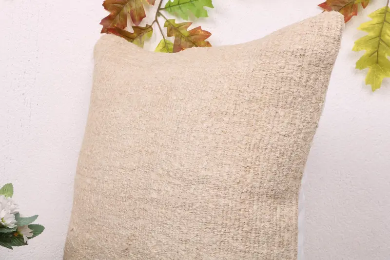 18x18 Beige Pillow Sham, Toss Pillow Sham, Pillow for Couch, Turkish Pillow, Pillow Sham, Hippie Throw Cushion Cover, Interior Designer Pillow - 5