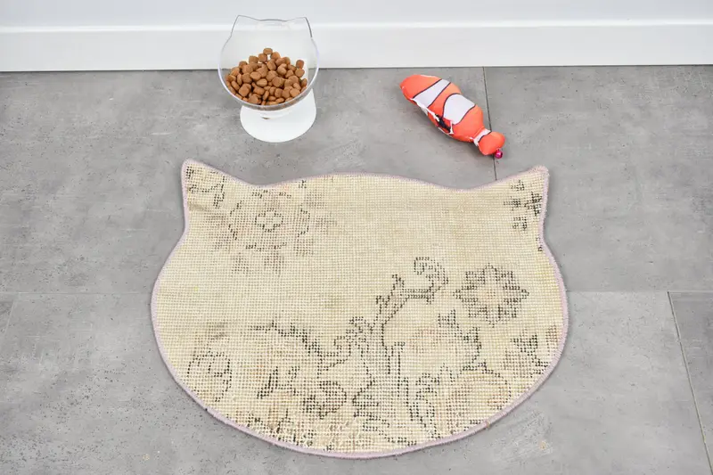 Bej ve Kahverengi Emici Evcil Hayvan Matı, Dayanıklı Su Geçirmez Ped