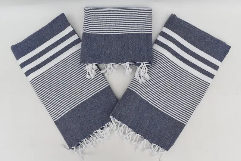 Best Friend Christmas Gift, Handmade Gift, Quick-dry peshtemal, Quick-dry travel peshtemal towel, Bridesmaid Gift, 70x40 Cotton Striped Towel - 8