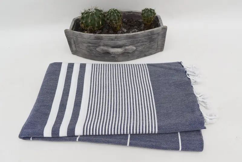Best Friend Christmas Gift, Handmade Gift, Quick-dry peshtemal, Quick-dry travel peshtemal towel, Bridesmaid Gift, 70x40 Cotton Striped Towel - 4