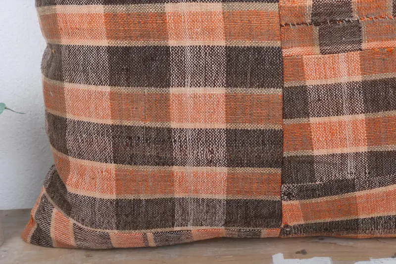 Garden Cushion Cover, Turkish Pillow, Ethnic Throw Cushion Cover, 24x24 Brown Pillow Sham, Pillow Cover, Handmade Kilim Cushion, Boho Pillow - 3