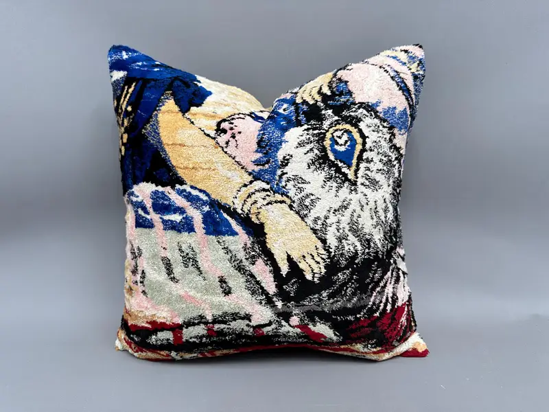 Vintage Pillow, Boho Pillow, Accent Throw Pillow Sham, Pillow Sham, Farmhouse Pillow Case, Pillow for Couch, Patio Pillow Sham, 18x18 Blue Pillow - 1