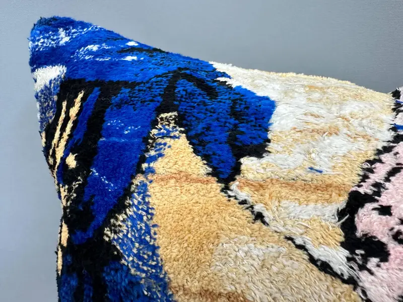 Vintage Pillow, Boho Pillow, Accent Throw Pillow Sham, Pillow Sham, Farmhouse Pillow Case, Pillow for Couch, Patio Pillow Sham, 18x18 Blue Pillow - 5