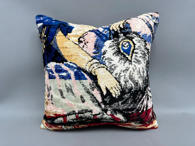 Vintage Pillow, Boho Pillow, Accent Throw Pillow Sham, Pillow Sham, Farmhouse Pillow Case, Pillow for Couch, Patio Pillow Sham, 18x18 Blue Pillow - 4