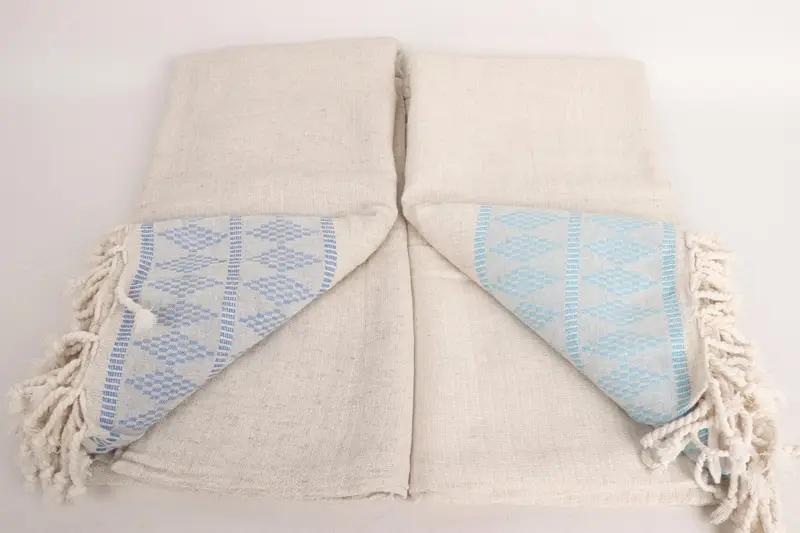 Decorative Blanket, Personalized Home Gift Wedding, Bachelor Gift, Throw Blanket Couch, Bridal Shower Gift, 100x88 Linen Kilim Design Towel - 5