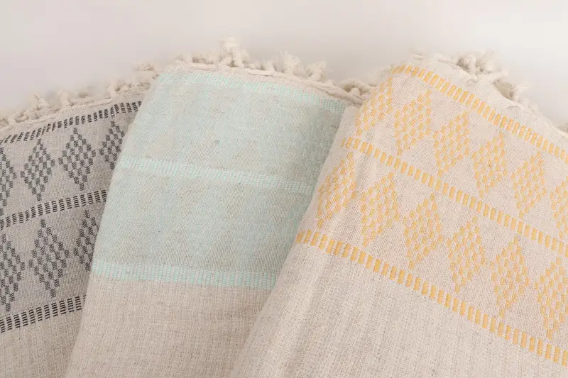 Decorative Blanket, Personalized Home Gift Wedding, Bachelor Gift, Throw Blanket Couch, Bridal Shower Gift, 100x88 Linen Kilim Design Towel - 6