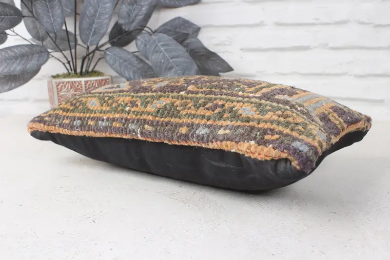 Vintage Pillow, Decorative Bolster Cushion Cover, Antique Pillows, Boho Pillow, 8x16 Blue Pillow Sham, Chair Cushion, Pillow Case - 6