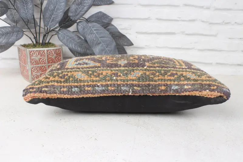Vintage Pillow, Decorative Bolster Cushion Cover, Antique Pillows, Boho Pillow, 8x16 Blue Pillow Sham, Chair Cushion, Pillow Case - 5