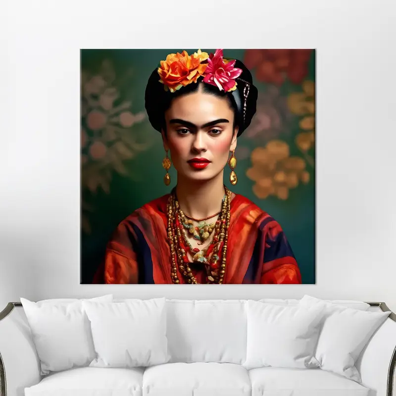 Frida Floral Canvas: Elegant Art for Your Space