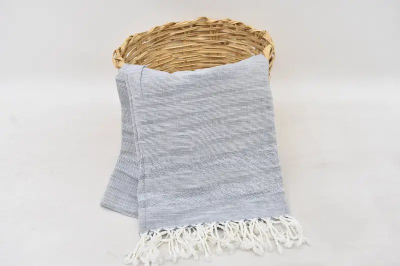 Personalized Turkish Cotton Navy Herringbone Towel, 70x36 Inches