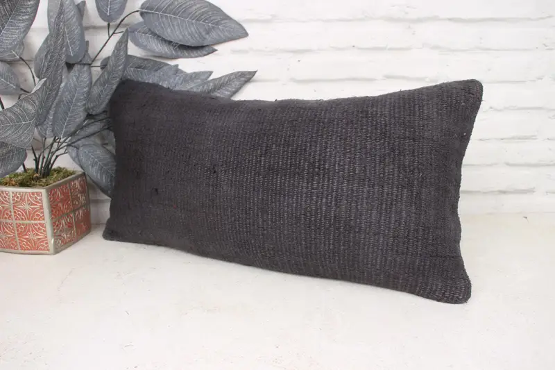 Ethnical Kilim Rug Pillow, Pattern Throw Cushion, 12x24 Brown Pillow, Pillow for Sofa, Ethnic Pillow Cover Cushion Cover, Cushion, Antique Pillows - 4