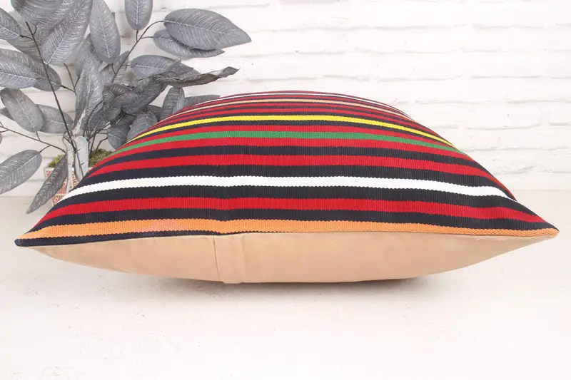 Anatolian Pillow, Designer Throw Cushion Case, 24x24 Red Pillow Sham, Gift Pillow, Pillow Sham, Kilim Cushion Sham, Vintage Pillow - 5