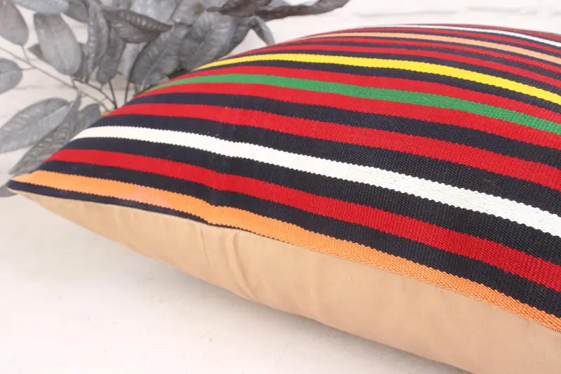 Anatolian Pillow, Designer Throw Cushion Case, 24x24 Red Pillow Sham, Gift Pillow, Pillow Sham, Kilim Cushion Sham, Vintage Pillow - 7