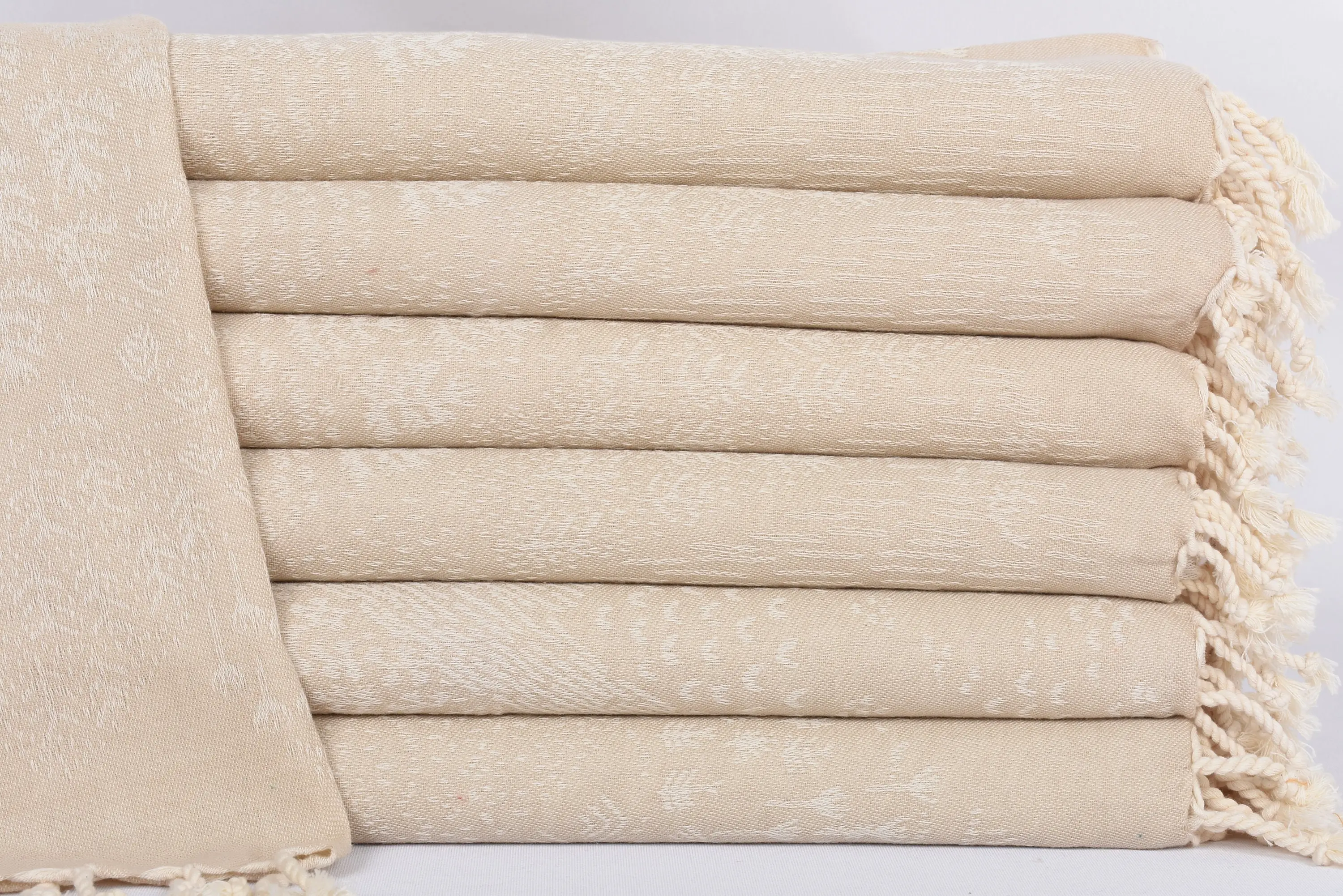 Personalized Hand Towel Organic Cotton Beige Mountain Design, 36x18 Inches - 1