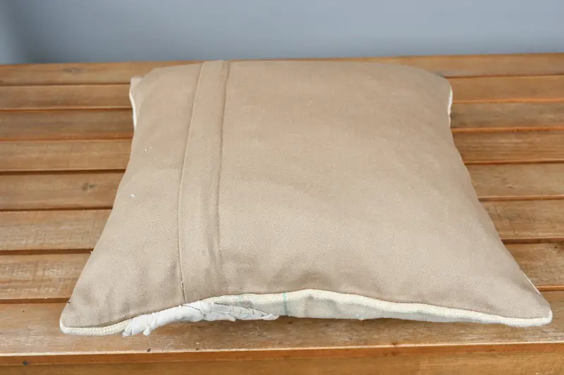 14x14 Beige Cushion Cover, Gift Pillow, Handmade Kilim Cushion, Luxury Cushion Cover, Outdoor Bolster Pillow, Cushion Case, Vintage Kilim Pillow - 2