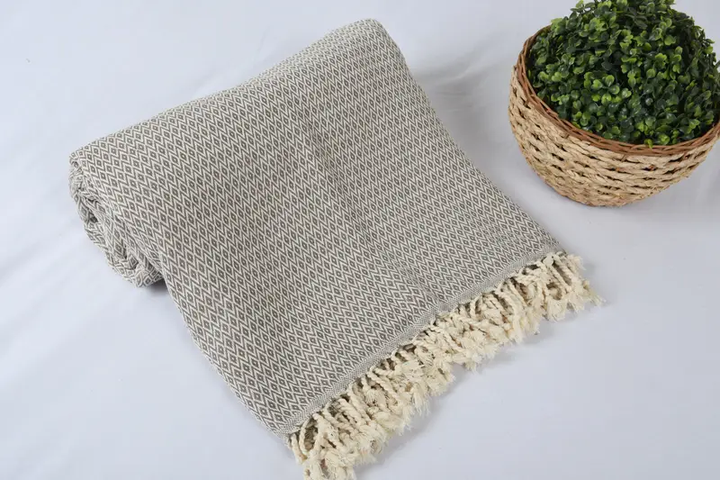 96x80 Cotton Diamond Towel, Turkish Cotton Blanket, Custom Blanket, Memorial Gift, Housewarming Gift, Personalized Gifts, Family Gift Basket - 4