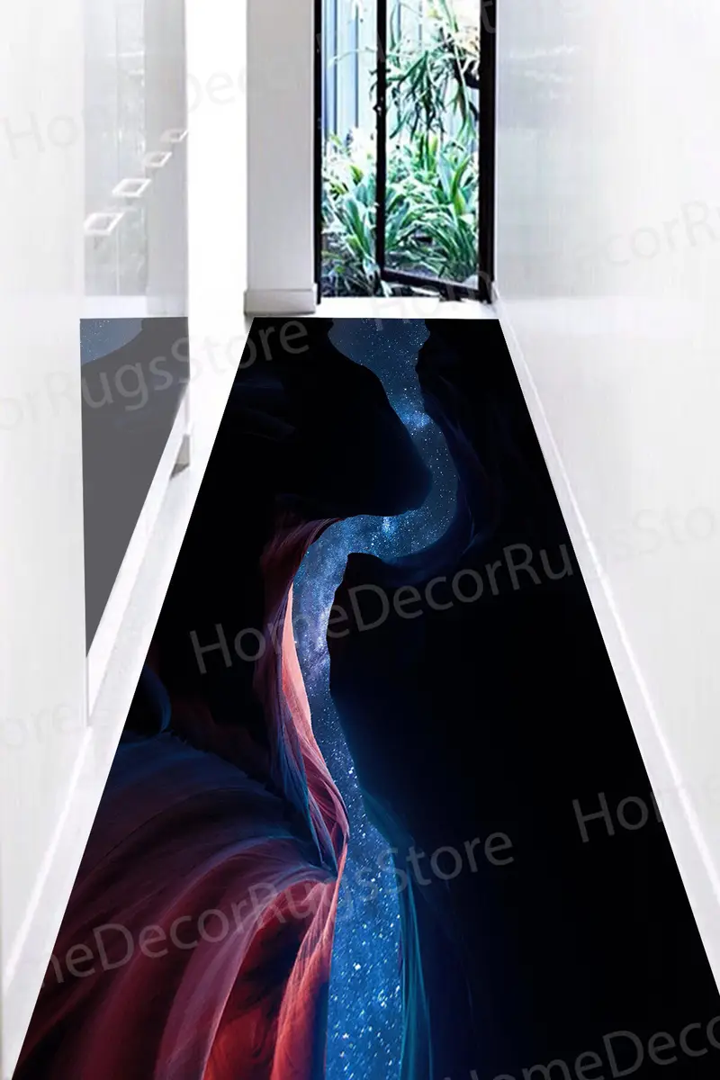 Samanyolu Galaksi Baskılı Halı: Göksel Yıldız Tasarımı