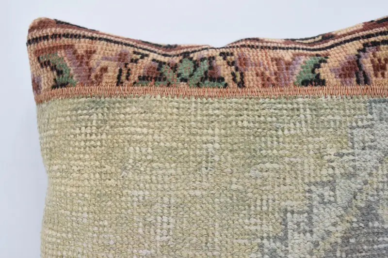 18x18 Beige Cushion Cover, Pillow Cover, Turkish Kilim Pillow, Handmade Kilim Cushion, Handwoven Cushion Cover, Boho Pillow Sham Cover - 2