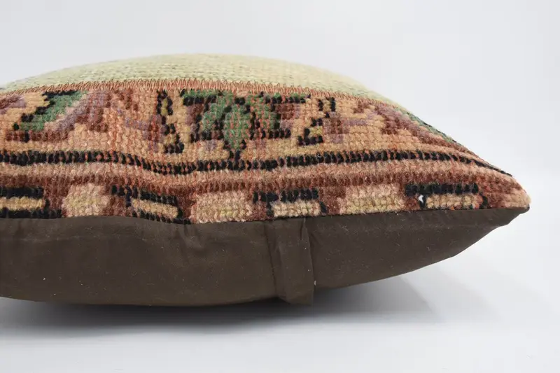 18x18 Beige Cushion Cover, Pillow Cover, Turkish Kilim Pillow, Handmade Kilim Cushion, Handwoven Cushion Cover, Boho Pillow Sham Cover - 5