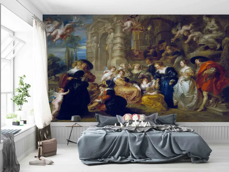Peter Paul Wallpaper, Famous Paper Craft, Wall Decoration, Classic Wall Decals, The Garden of Love Wall Decor, 3D Paper Art, Artist Wall Art - 3