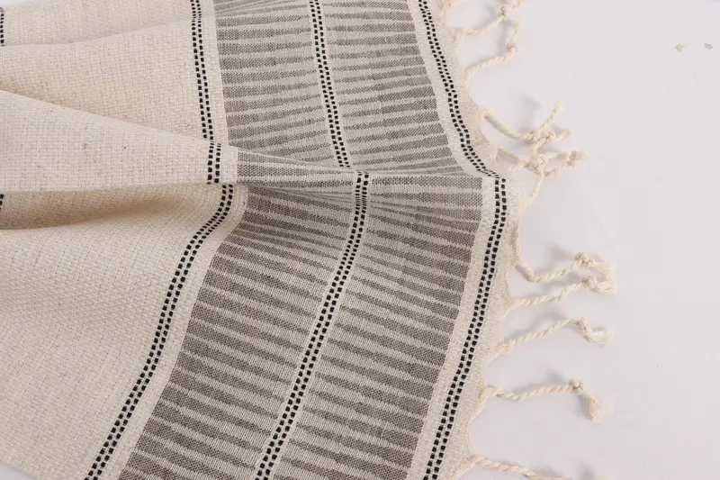 Personalized Dish Towel, Monogram Hand Towel, 40x20 Linen Striped Towel, Bachelor Gift, Bridal Shower Favors, Small Bath Towels, Beach Wedding Favor - 8