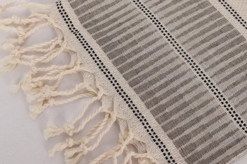 Personalized Dish Towel, Monogram Hand Towel, 40x20 Linen Striped Towel, Bachelor Gift, Bridal Shower Favors, Small Bath Towels, Beach Wedding Favor - 7