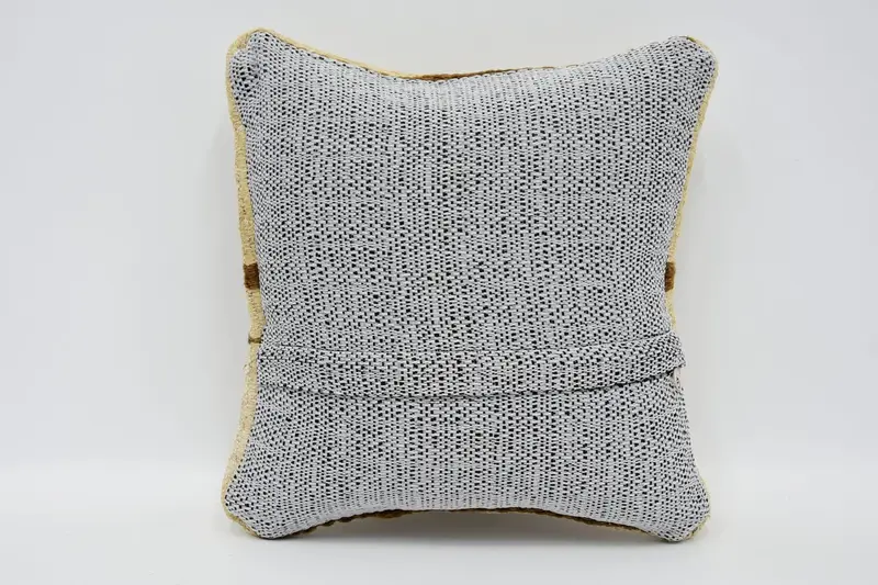 Turkish Kilim Pillow, Pillow Case, Pillow for Sofa, Nomadic Cushion Cover, Meditation Pillow, Boho Pillow, 12x12 Beige Pillow Cover - 6
