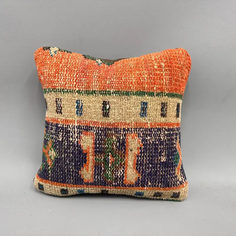Pillow Sham, Interior Designer Pillow, Tapestry Cushion, Gift Pillow, 12x12 Blue Pillow Cover, Decorative Throw Pillow, Pillow for Sofa - 4
