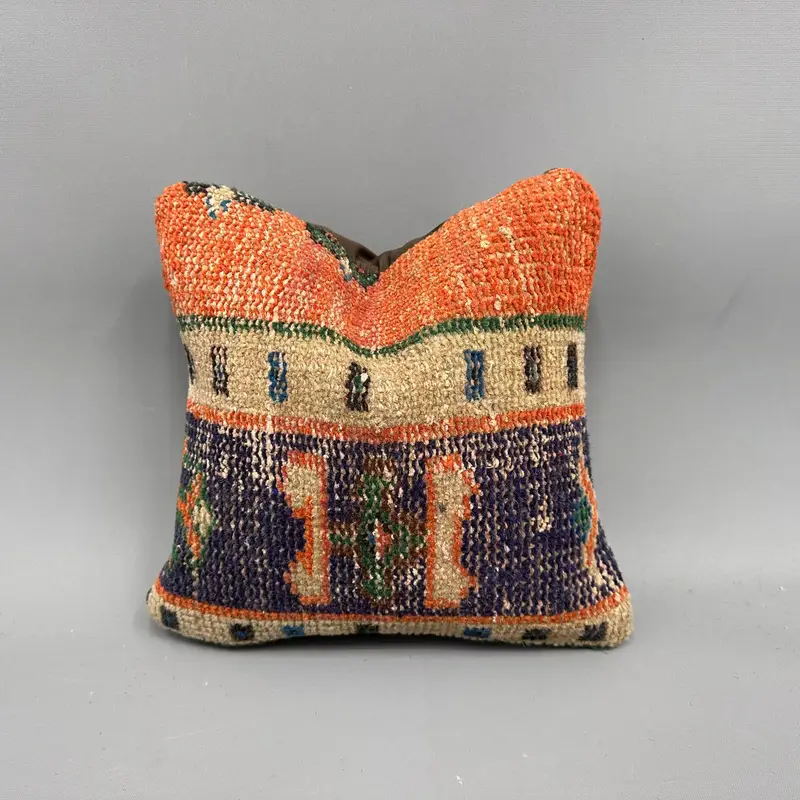 Pillow Sham, Interior Designer Pillow, Tapestry Cushion, Gift Pillow, 12x12 Blue Pillow Cover, Decorative Throw Pillow, Pillow for Sofa - 1