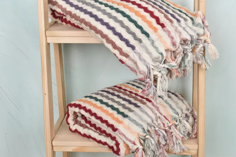 Beach Towel Gift, Bachelorette Party Gifts, Christmas Gift, Monogram Towels, Wedding Favors, 70x40 Cotton Pom Pom Zigzag Design Towel, Summer Towel - 5