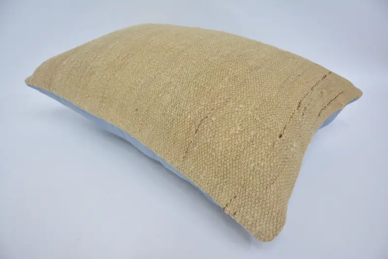 Pillow Sham, Ethnical Kilim Rug Pillow, Custom Pillow Case, Handmade Kilim Cushion, 16x24 Beige Cushion, Handwoven Cushion Cover, Pillow for Sofa - 6