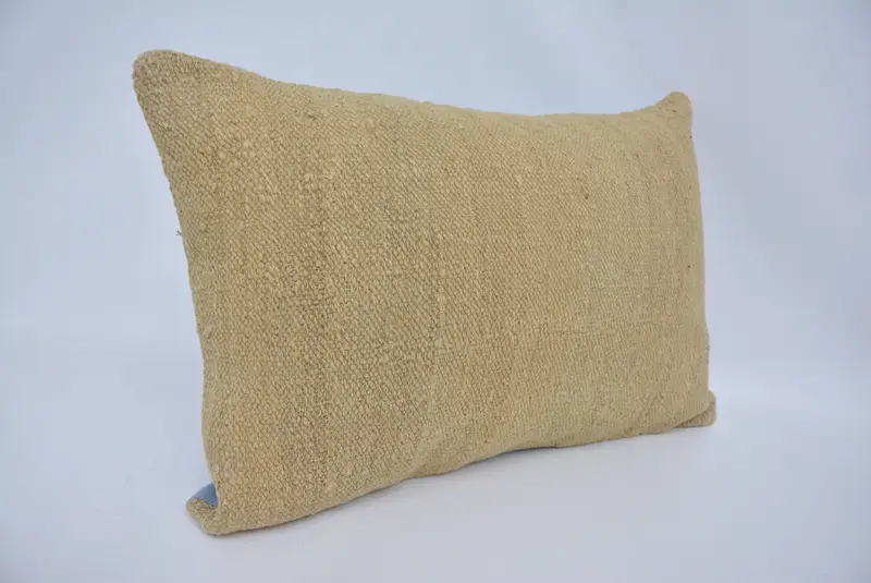 Pillow Sham, Ethnical Kilim Rug Pillow, Custom Pillow Case, Handmade Kilim Cushion, 16x24 Beige Cushion, Handwoven Cushion Cover, Pillow for Sofa - 3