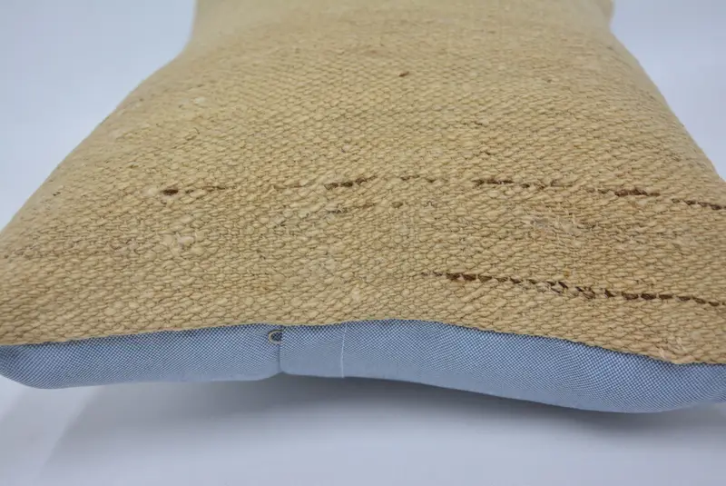 Pillow Sham, Ethnical Kilim Rug Pillow, Custom Pillow Case, Handmade Kilim Cushion, 16x24 Beige Cushion, Handwoven Cushion Cover, Pillow for Sofa - 5