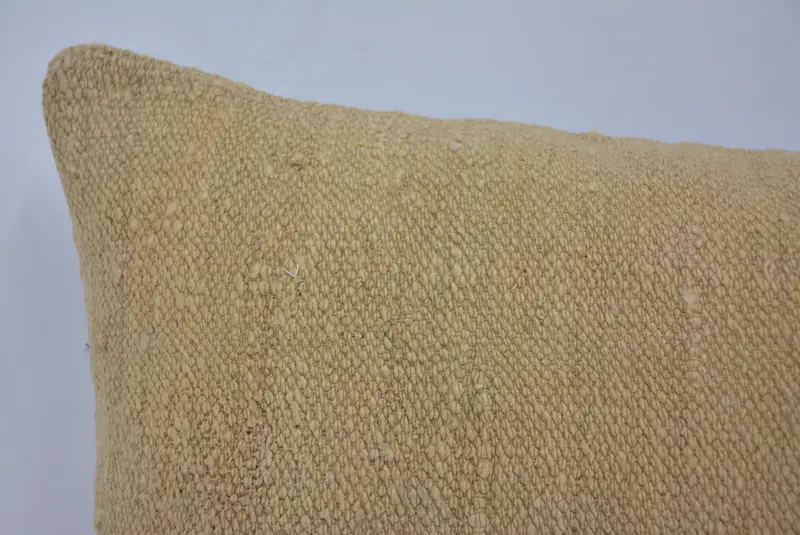Pillow Sham, Ethnical Kilim Rug Pillow, Custom Pillow Case, Handmade Kilim Cushion, 16x24 Beige Cushion, Handwoven Cushion Cover, Pillow for Sofa - 2