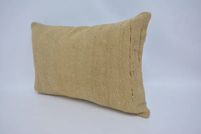 Pillow Sham, Ethnical Kilim Rug Pillow, Custom Pillow Case, Handmade Kilim Cushion, 16x24 Beige Cushion, Handwoven Cushion Cover, Pillow for Sofa - 4
