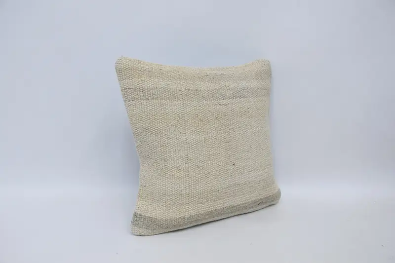 Pillow Cover, Decorative Bolster Cushion Cover, Antique Pillows, Pet Pillow, Kilim Cushion Sham, 16x16 White Pillow, Pillow for Couch - 3