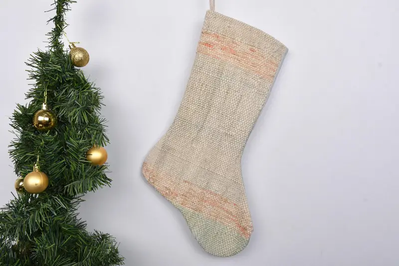 Patrón de adornos navideños, calcetín navideño de 7 pulgadas de ancho