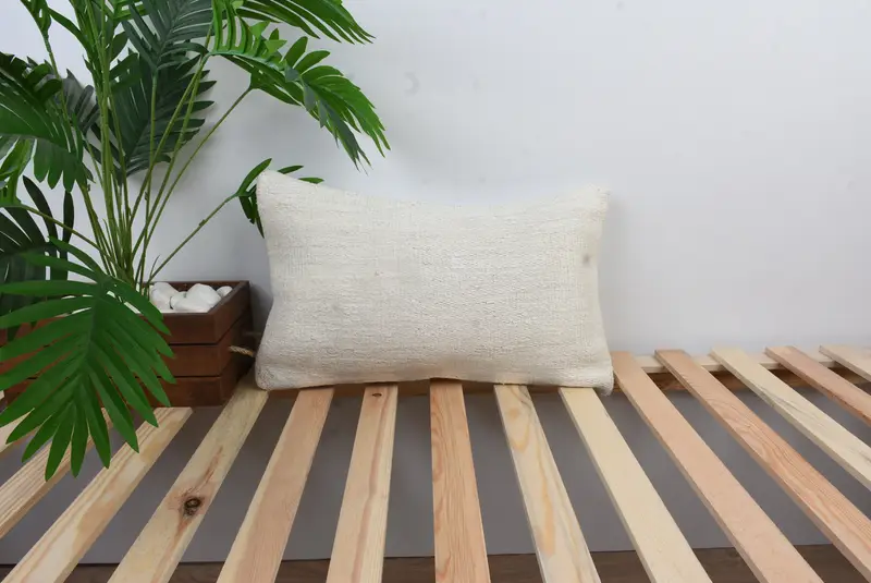 Custom Pillow Cover, Interior Designer Pillow, Bolster Throw Pillow Case, Pillow Sham, 12x20 White Pillow Sham, Turkish Kilim Pillow, Turkish Pillow - 1