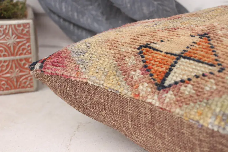 Kilim Pillow Cover, Pillow for Couch, 14x14 Red Pillow Sham, Vintage Kilim Pillow Pillow Cover, Throw Kilim Pillow, Bed Pillow Case, Pillow Cover - 7