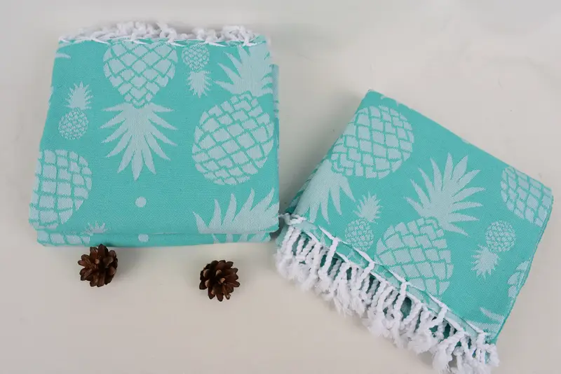 Bachelorette Party Favor, Peshtemal Towel, 70x36 Cotton Pineapple Design Towel, Personalized Towel, Best Wedding Gift, Embroidery Towel, Beach towel - 8