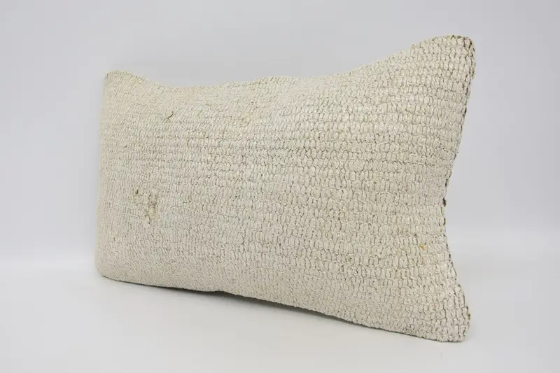12x20 Beige Cushion Cover, Cushion Cover, Indoor Cushion Case, Handmade Kilim Cushion, Vintage Pillow, Vintage Kilim Pillow, Tapestry Cushion Case - 4