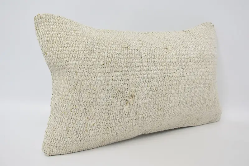 12x20 Beige Cushion Cover, Cushion Cover, Indoor Cushion Case, Handmade Kilim Cushion, Vintage Pillow, Vintage Kilim Pillow, Tapestry Cushion Case - 3