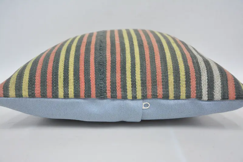 Cushion Cover, Interior Designer Pillow, 14x14 Yellow Pillow Cover, Turkish Kilim Pillow, Turkish Pillow, Retro Cushion Case - 5