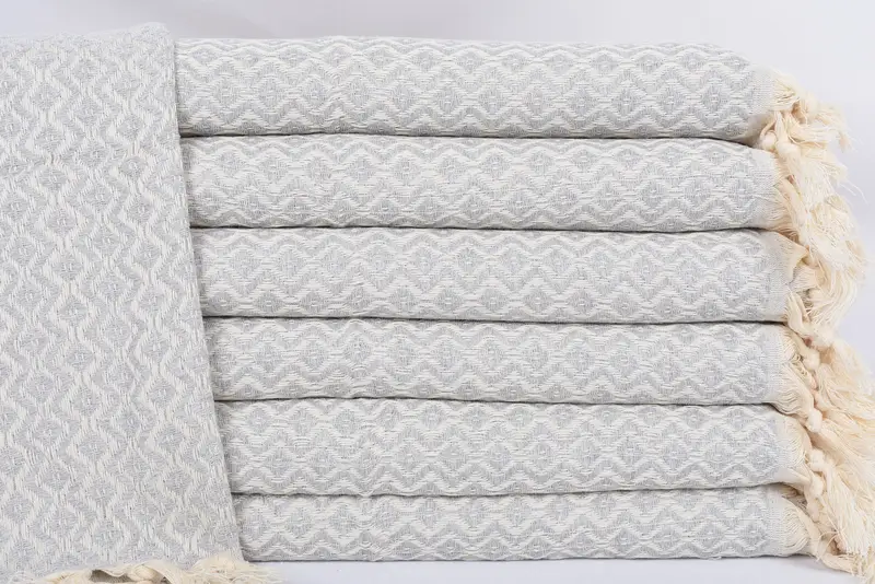 Light Gray Diamond Dish Towel, Monogram Kitchen Towel, 36x18 Inches