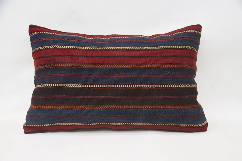 16x24 Blue Pillow, Vintage Pillow, Handmade Kilim Cushion, Authentic Cushion, Kilim Cushion Sham, Garden Cushion, Cushion Cover, Nomadic Cushion - 1