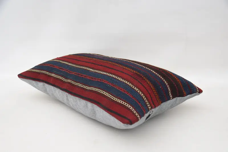 16x24 Blue Pillow, Vintage Pillow, Handmade Kilim Cushion, Authentic Cushion, Kilim Cushion Sham, Garden Cushion, Cushion Cover, Nomadic Cushion - 6